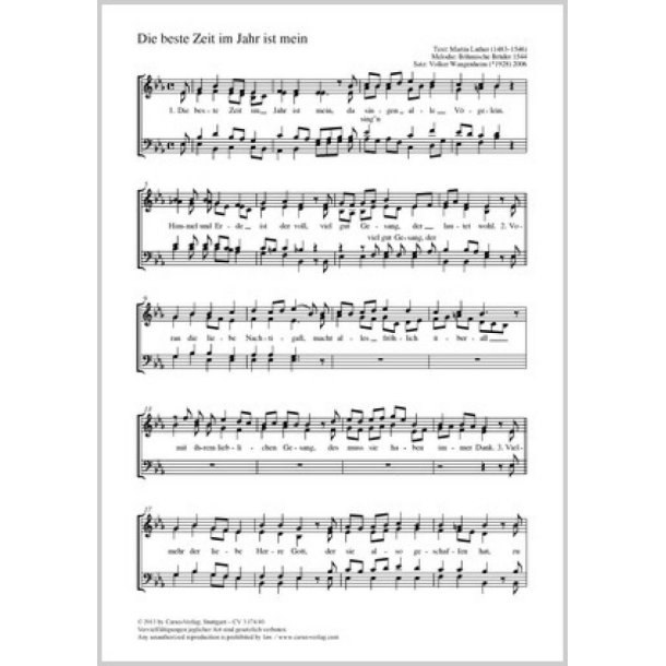 Die beste Zeit im Jahr ist mein : Es-Dur