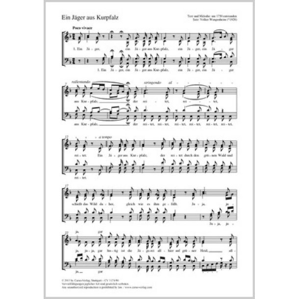 Ein J&auml;ger aus Kurpfalz : F-Dur
