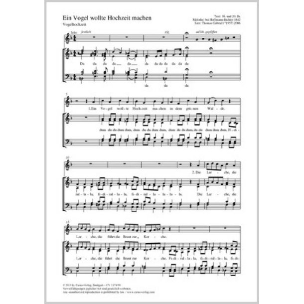 Ein Vogel wollte Hochzeit machen : F-Dur