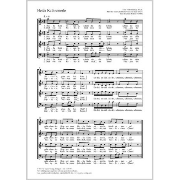 Hei&szlig;a Kathreinerle : F-Dur