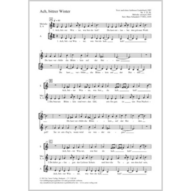 Ach, bittrer Winter