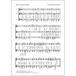 Ade zur guten Nacht : F-Dur