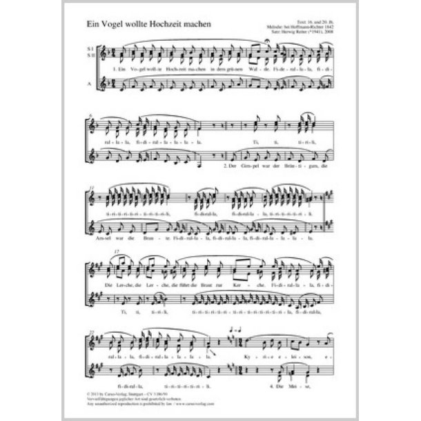 Ein Vogel wollte Hochzeit machen : F-Dur