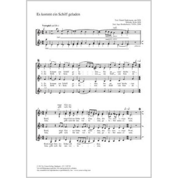 Es kommt ein Schiff geladen : d-Moll