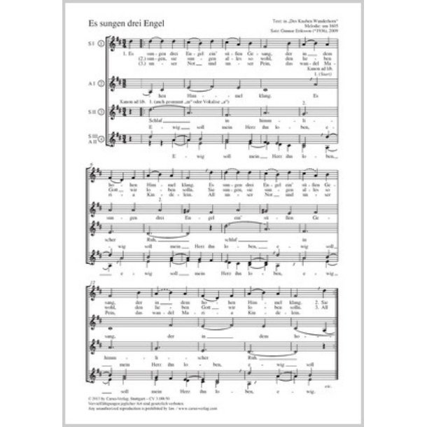 Es sungen drei Engel : D-Dur