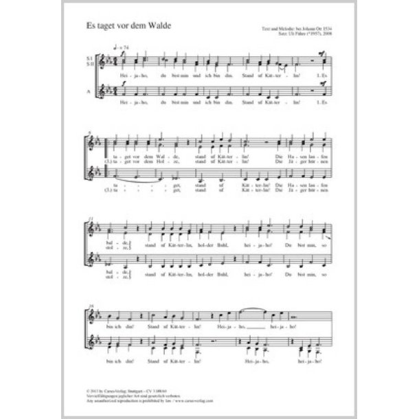 Es taget vor dem Walde