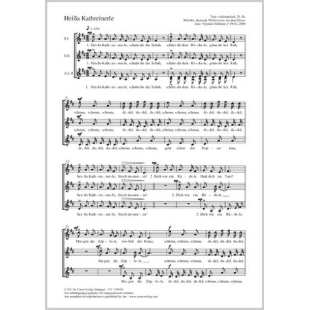 Hei&szlig;a Kathreinerle : D-Dur