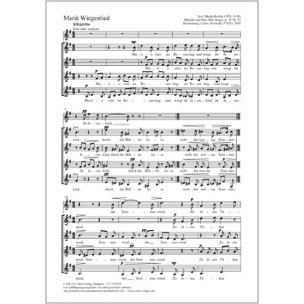 Mari&auml; Wiegenlied : G-Dur