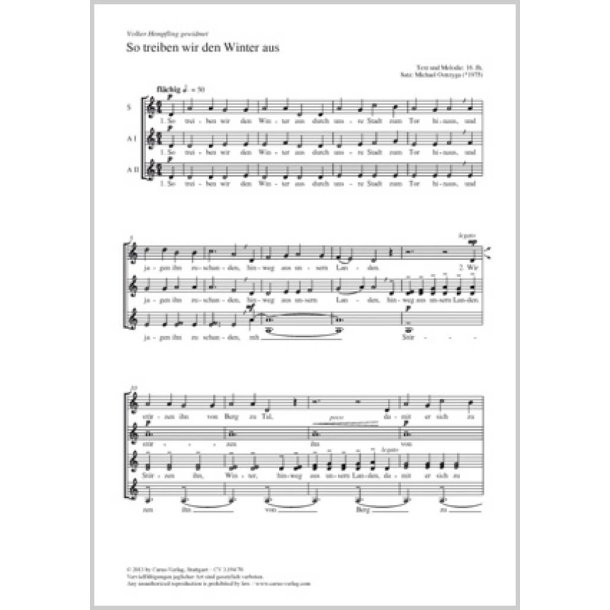 So treiben wir den Winter aus : C-Dur