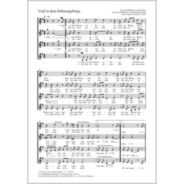 Und in dem Schneegebirge : G-Dur