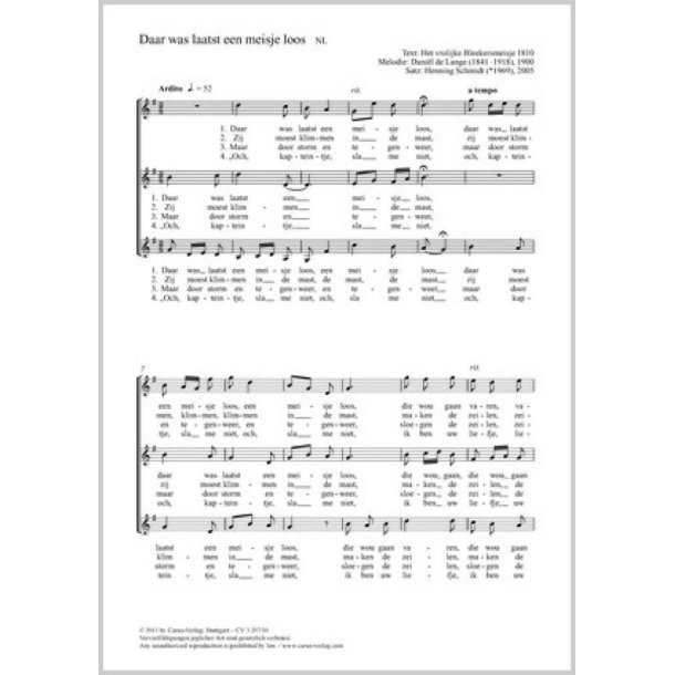 Daar was laatst een meisje loos : G-Dur