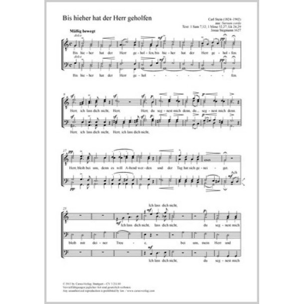 Bis hieher hat der Herr geholfen : aus: Sursum corda