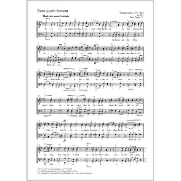 Ecce quam bonum : G-Dur