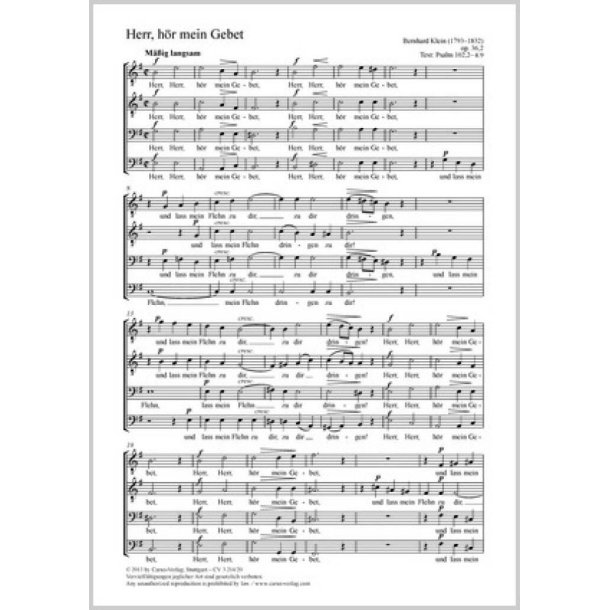 Herr, h&ouml;r mein Gebet : G-Dur