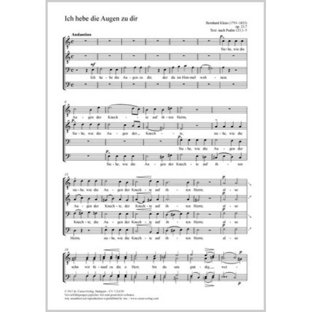 Ich hebe die Augen zu dir : C-Dur