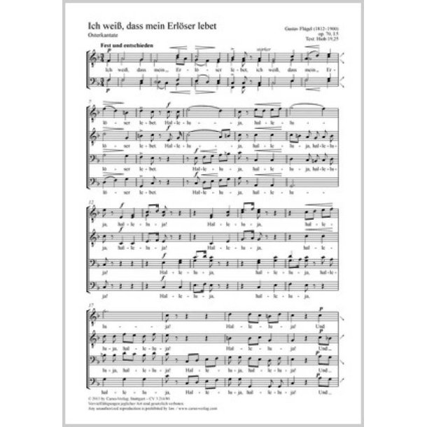 Ich wei&szlig;, dass mein Erl&ouml;ser lebet : Osterkantate