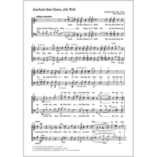 Jauchzet dem Herrn, alle Welt : C-Dur