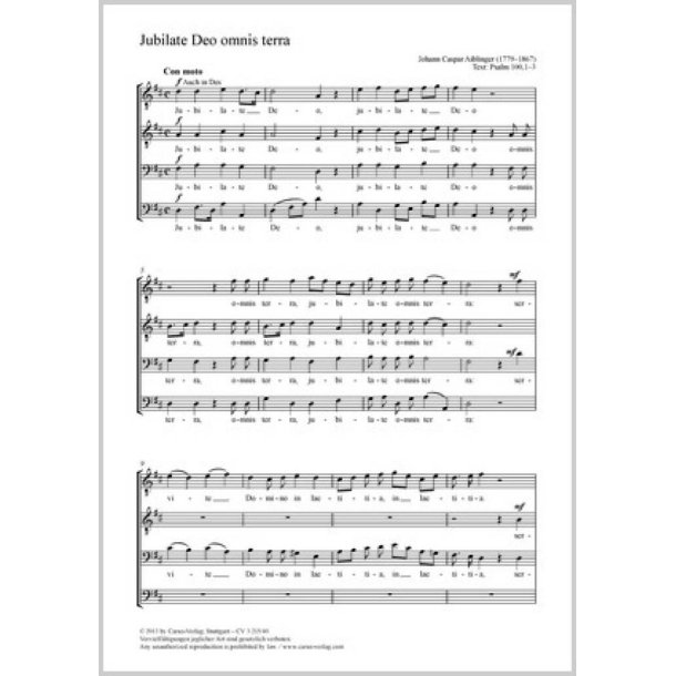 Jubilate Deo omnis terra : Jauchzet dem Herrn, alle Welt!