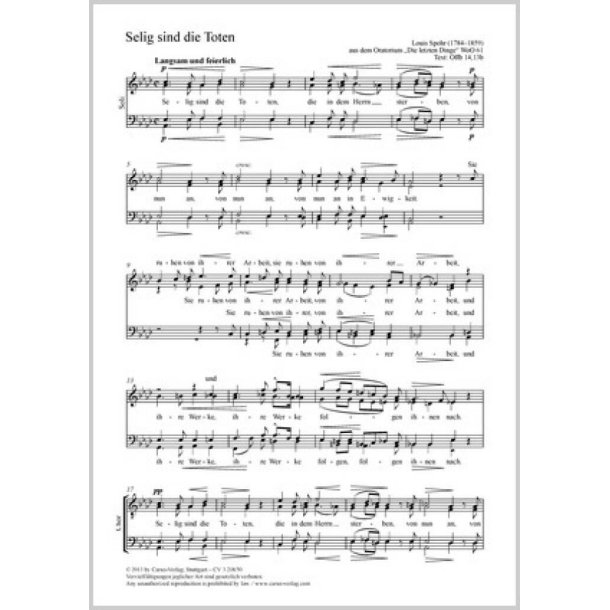 Selig sind die Toten : aus: Die letzten Dinge. Oratorium