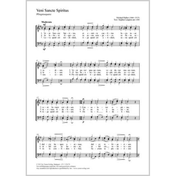 Veni Sancte Spiritus : Komm, o Geist der Heiligkeit