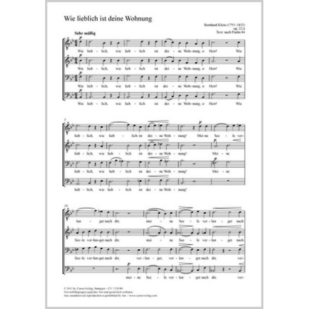 Wie lieblich ist deine Wohnung : B-Dur