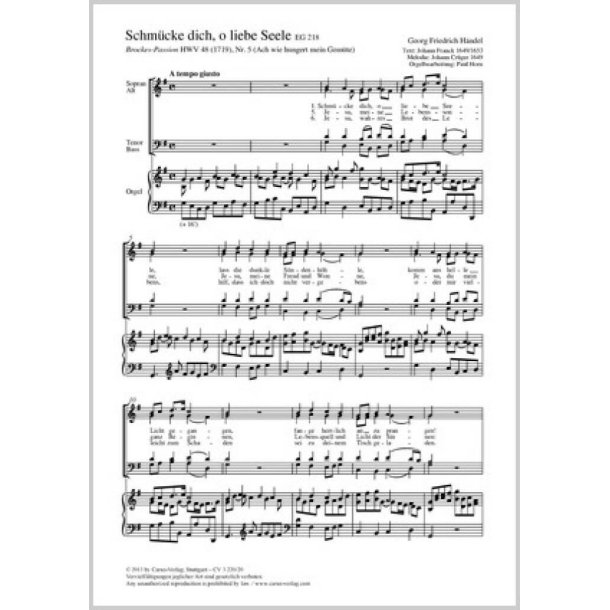 Schm&uuml;cke dich, o liebe Seele : aus: Brockes-Passion