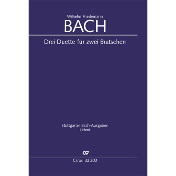 Bach, W. F.: Drei Duette f&uuml;r zwei Bratschen
