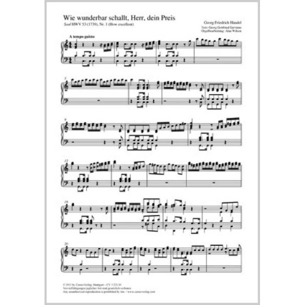 Wie wunderbar schallt, Herr, dein Preis : How excellent aus: Saul