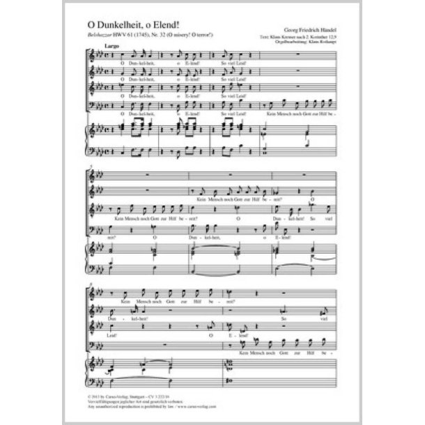 O Dunkelheit o Elend! : O misery aus: Belshazzar