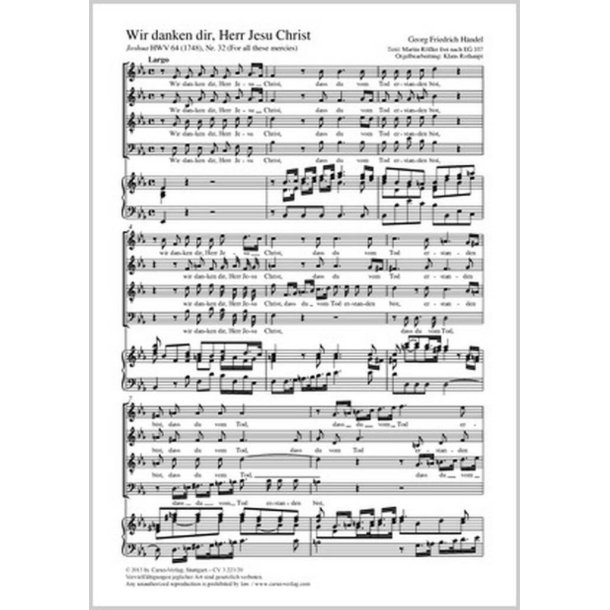 Wir danken dir, Herr Jesu Christ : For all these mercies aus: Joshua