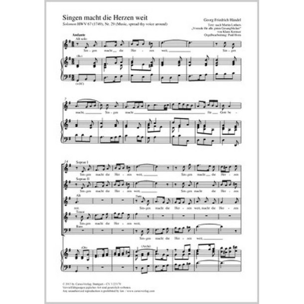 Singen macht die Herzen weit : Music, spread thy voice around