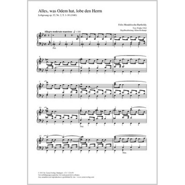 Alles, was Odem hat, lobe den Herrn : aus: Lobgesang op. 52