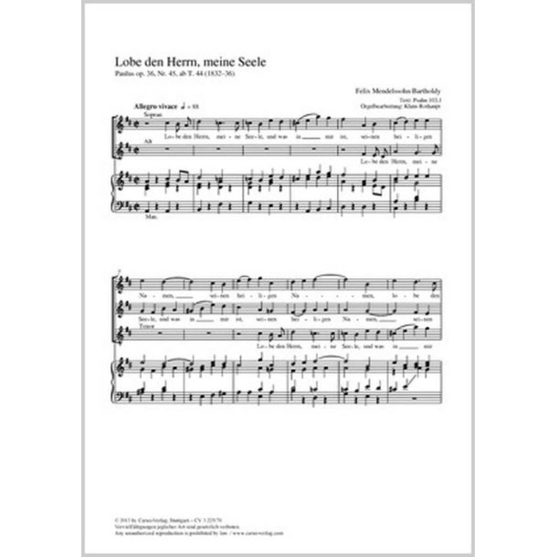 Lobe den Herrn, meine Seele : aus: Paulus op. 36