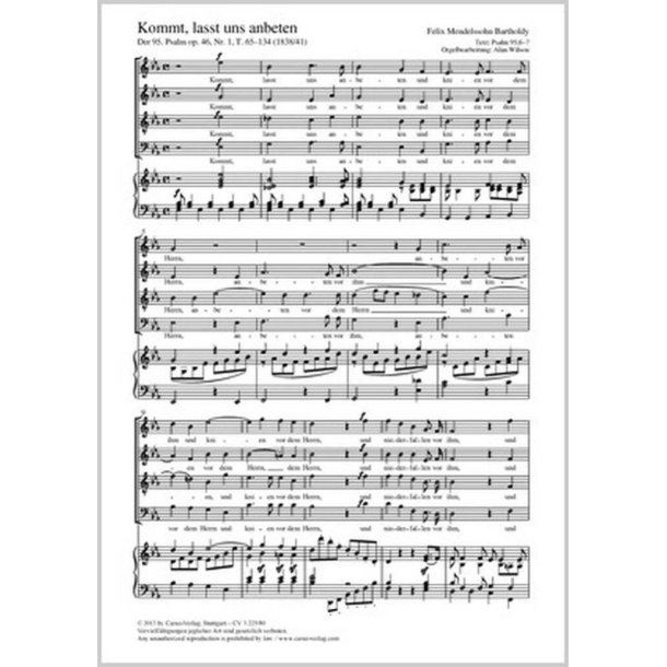 Kommt, lasst uns anbeten : aus: Der 95. Psalm