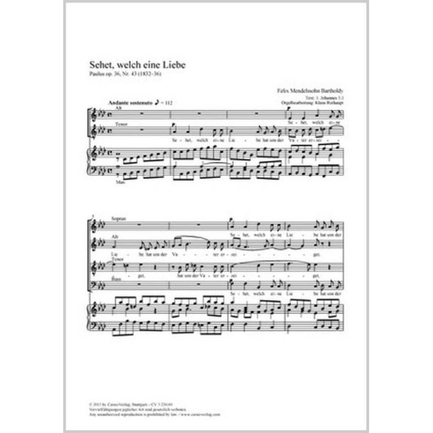 Sehet, welch eine Liebe : aus: Paulus op. 36