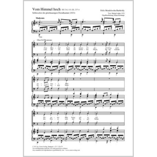 Vom Himmel hoch : aus: Choralkantate Vom Himmel hoch