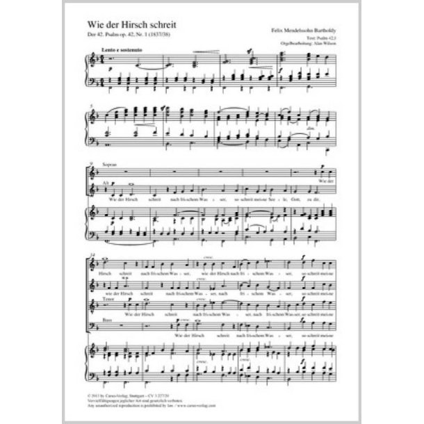 Wie der Hirsch schreit : aus: Der 42. Psalm Wie der Hirsch schreit