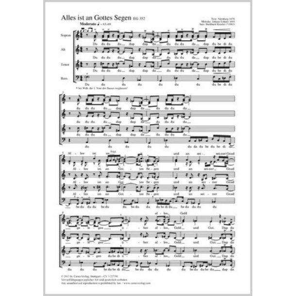 Alles ist an Gottes Segen : a-Moll
