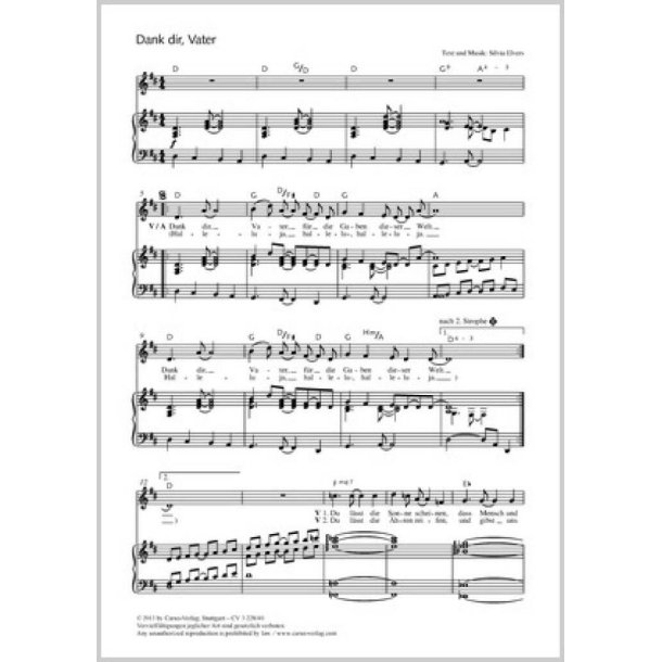 Dank dir, Vater : D-Dur