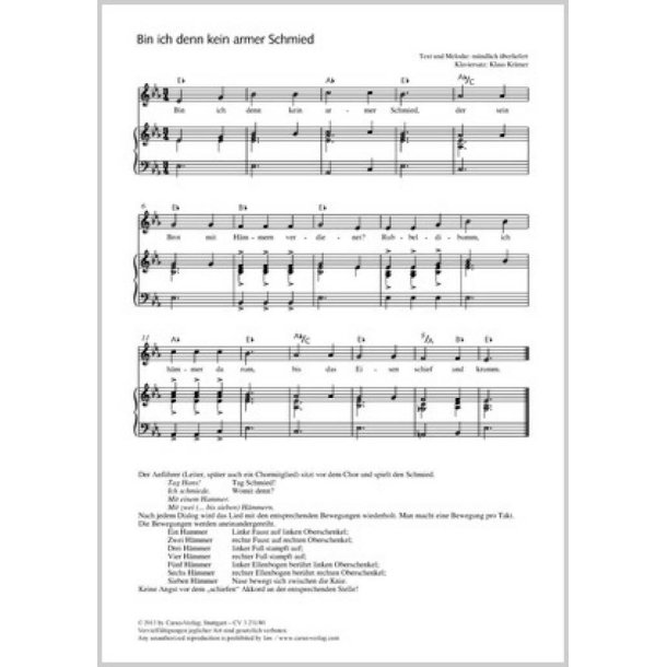 Bin ich denn kein armer Schmied : Es-Dur