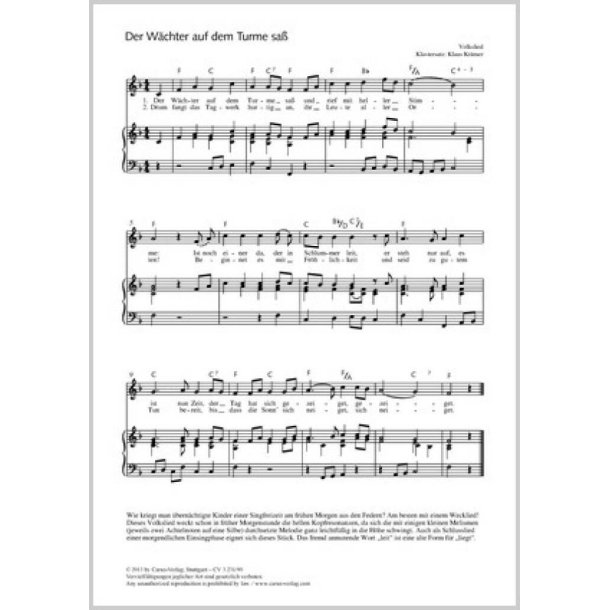 Der W&auml;chter auf dem Turme sa&szlig; : F-Dur