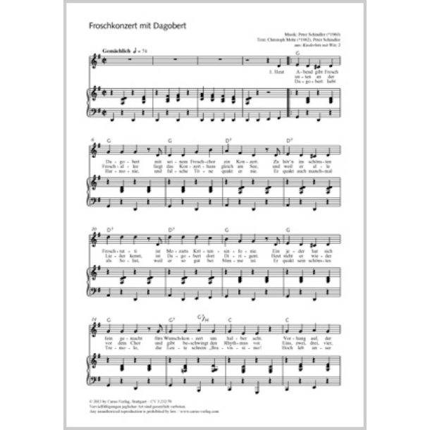 Froschkonzert mit Dagobert : G-Dur