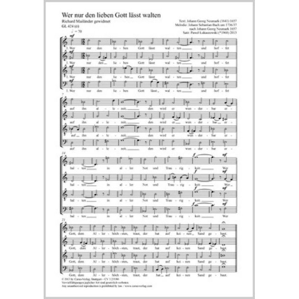 Wer nur den lieben Gott l&auml;sst walten : Motette