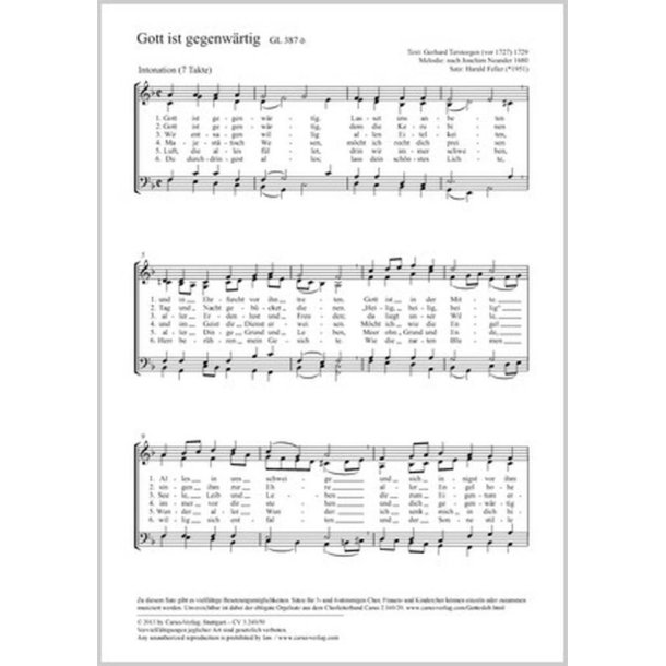 Gott ist gegenw&auml;rtig : F-Dur