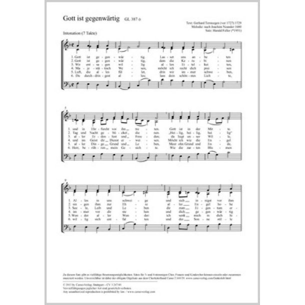 Gott ist gegenw&auml;rtig : F-Dur