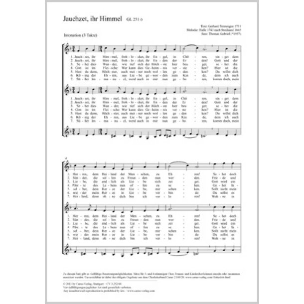 Jauchzet, ihr Himmel : F-Dur