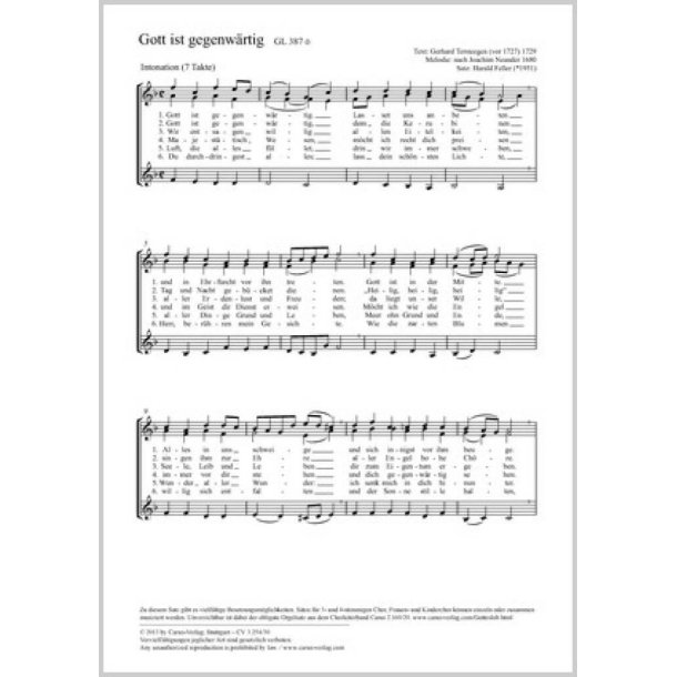 Gott ist gegenw&auml;rtig : F-Dur