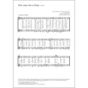 Erde, singe, dass es klinge : F-Dur