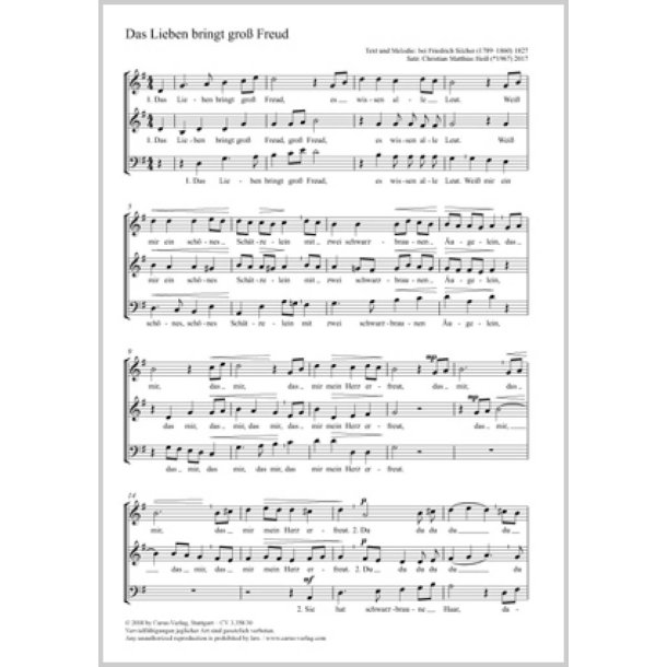 Das Lieben Bringt Gro&szlig; Freud : G Major