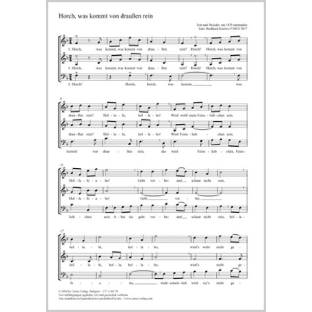 Horch, Was Kommt Von Drau&szlig;en Rein : F Major